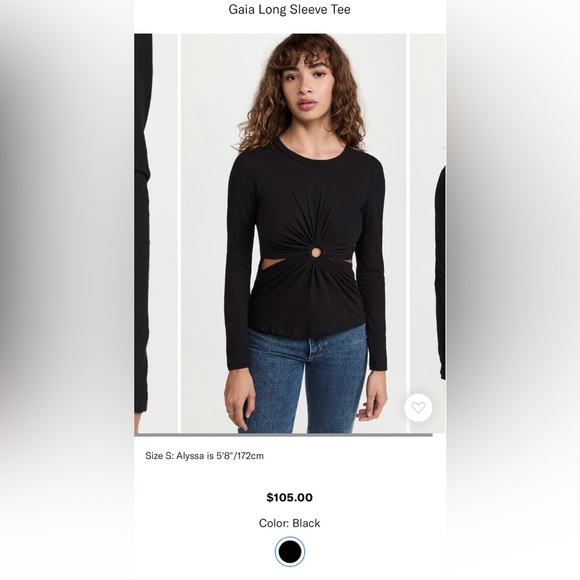 NWT Ginger LNA Crew Neck Cut Out Top - Picture 5 of 6